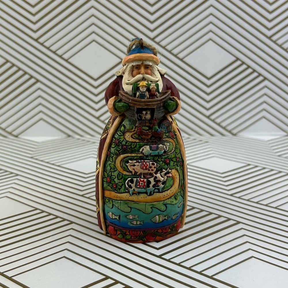 JIM SHORE HEARTWOOD CREEK SANTA NOAH’S ARK TWO BY TWO ORNAMENT  2007 #4007947